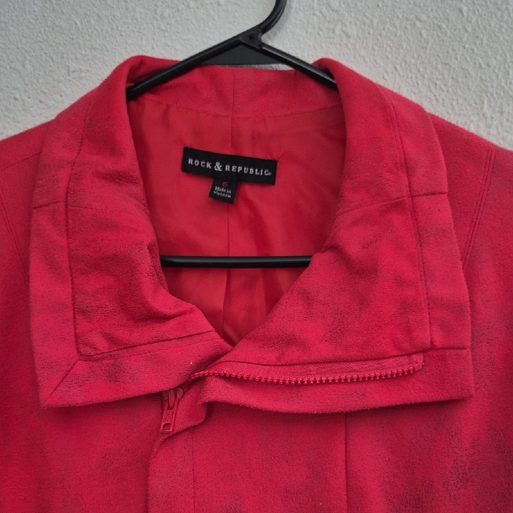 Rock & Republic Women's Vibrant Red Trench Coat